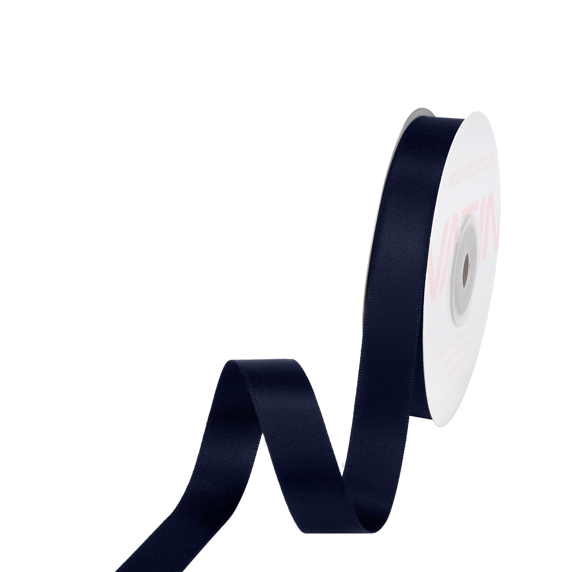 VATIN 100mm Wide Double Faced Polyester Deep Navy Blue Satin Ribbon- 4.5 Metre/Spool, Perfect for Chair Sash, Making Bow, Sewing and Wedding Bouquet — view 195