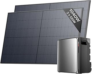 EF EcoFlow STREAM Ultra X Batterie 3,84 kWh pour kit solaire avec 2 panneaux solaires de 520 W, ports CA doubles 2300 W, onduleur intégré, batterie LFP 6000 cycles, contrôle intelligent IA，Plug&Play