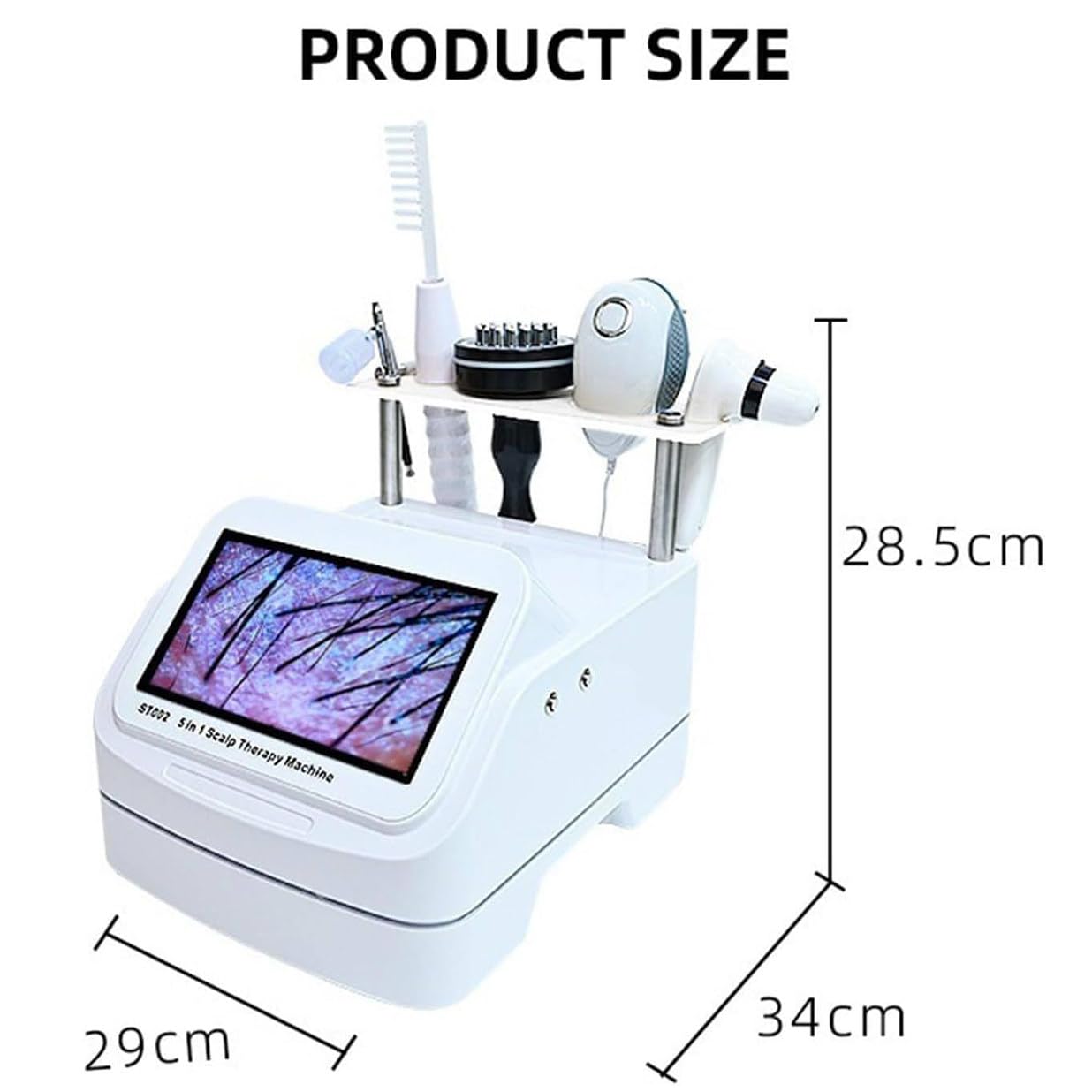 Analizzatore Diagnostico Pelle E Capelli,Microscopio Digitale 5 in 1,Rilevatore Di Capelli E Cuoio Capelluto,Tester Di Umidità E Olio Del Follicolo Pilifero per Analizzare I Problemi Cuoio Capelluto
