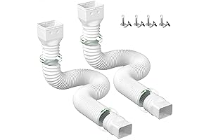 2 Pack 21-60" Expandable Gutter Drain Downspout Extension Kit in White Rain Barrel System