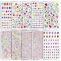 3500 Stück Glitzersteine Selbstklebend, Bunt Strasssteine Selbstklebend, Glitzersteine zum Basteln Verschiedene Formen, Glitzer Sticker für Kinder Handwerke Bastelsachen Fotorahmen