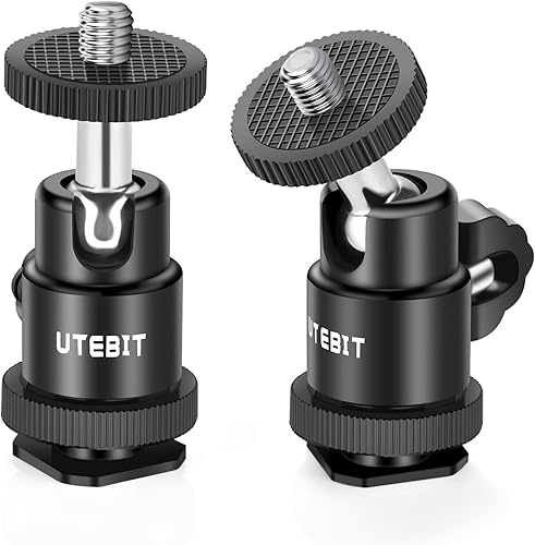 1 paquete de cabeza de bola de trípode, mini cabeza de bola giratoria de 360 con adaptador de zapata de 14 pulgadas para cámaras DSLR, HTC Vive,