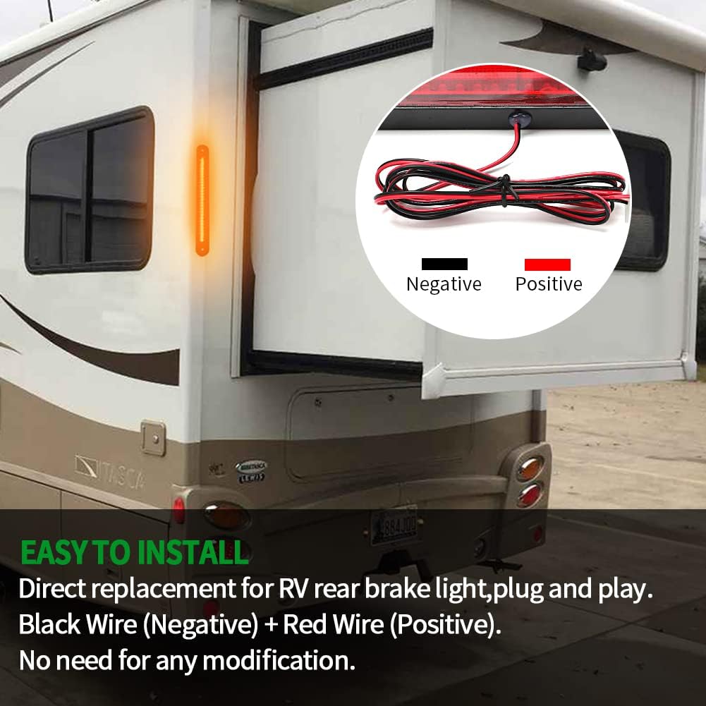 Alpha Rider 2PCS For Winnebago Navion View Tour RV Camper 12" ATC LED Stop Brake Light Replaces 151076-01-000,Water Resistant & High Brightness Design For Rain, Snow, Fog & Night