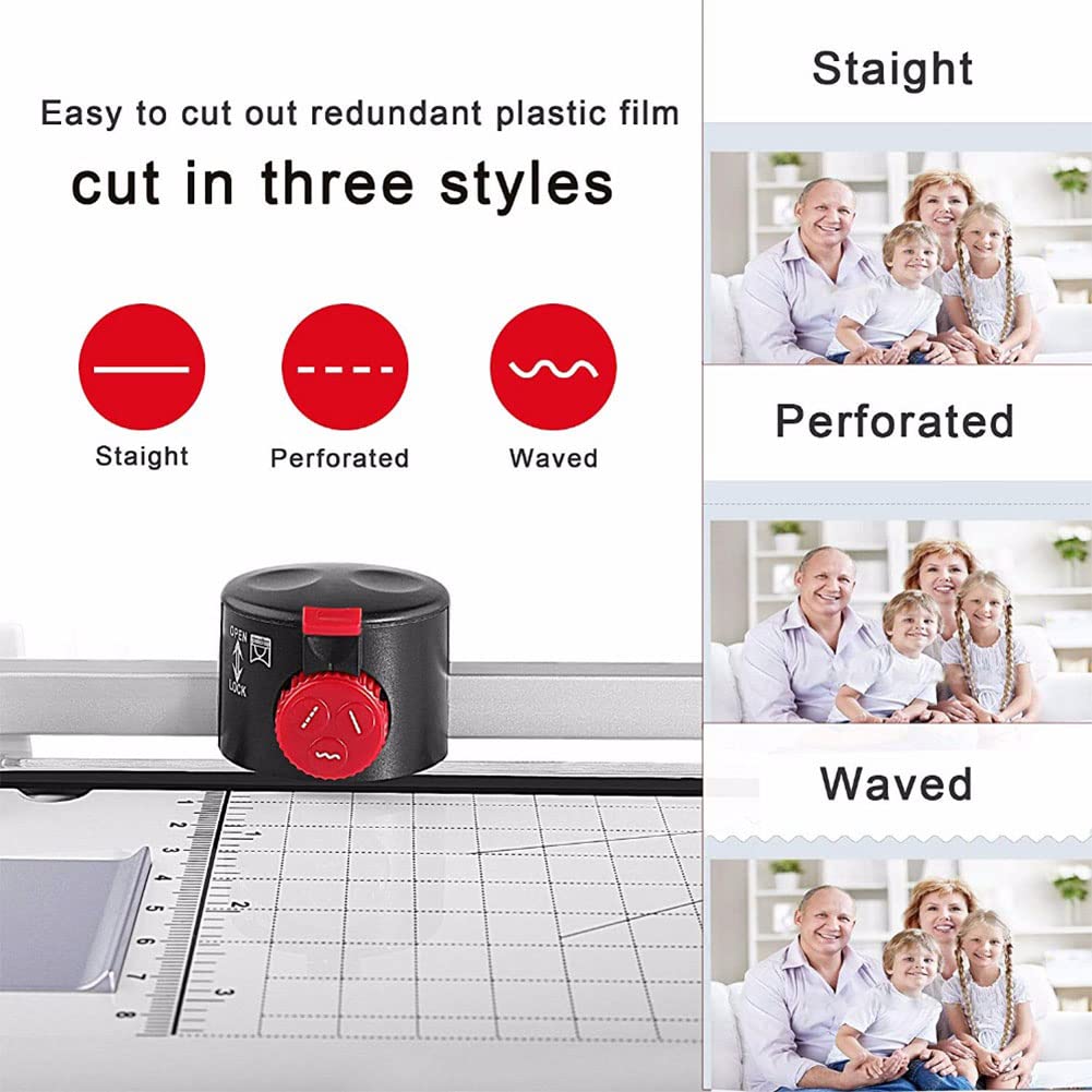 Macchina per la laminazione di foto per plastificatrice A4, set 6 in 1 di macchine per laminazione termica e a freddo con tagliacarte, arrotondatrice per angoli per ufficio scolastico domestico