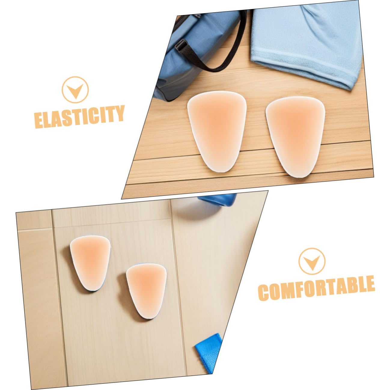 Ginocchiere in Silicone per Pattinaggio, 4 Pezzi, Beige | Protezione Spessa Antiurto, Facili da Indossare, per Principianti e Appassionati, Sport su Ghiaccio