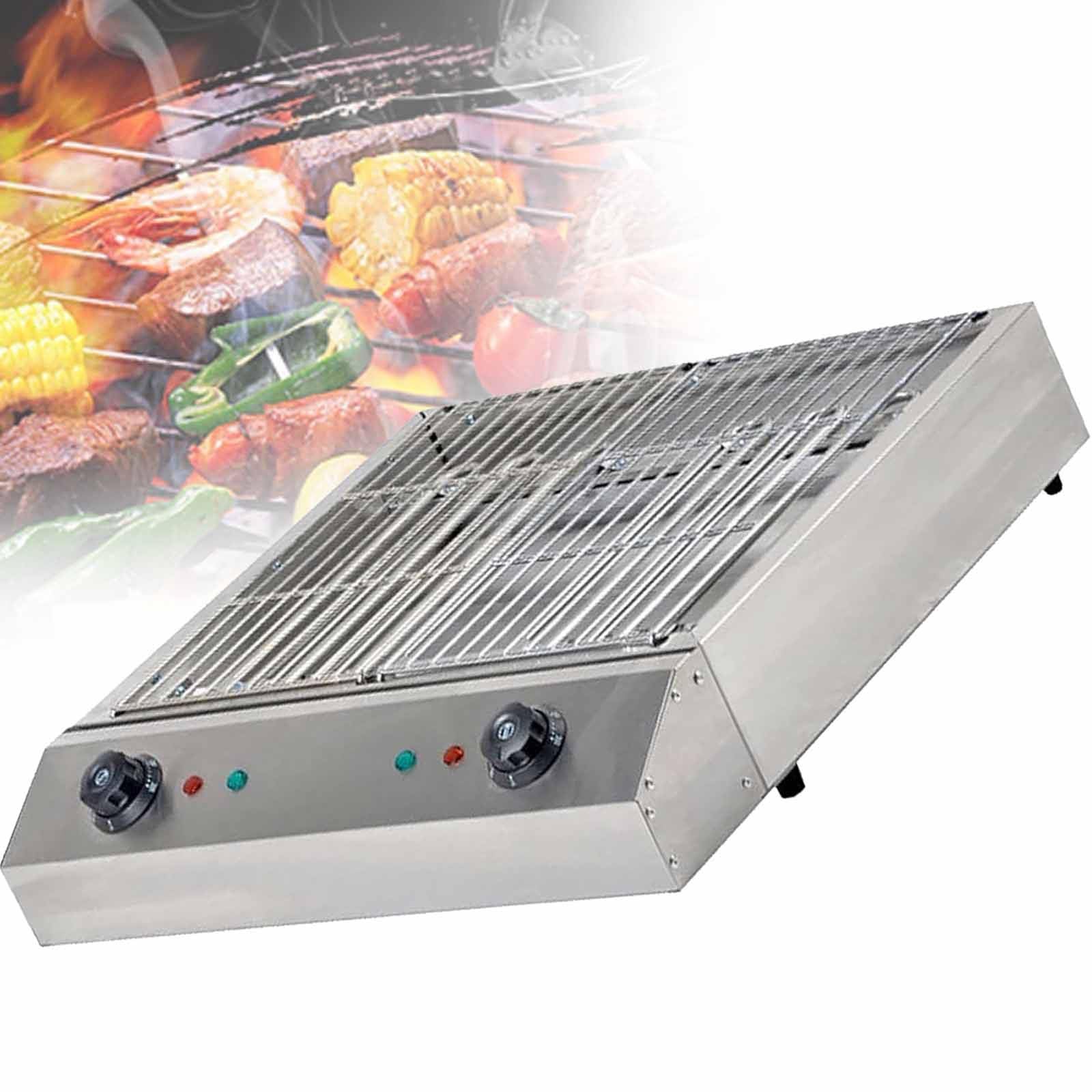 Grill bezdymny Grill Elektryczny przenośny,Grill do gotowania w pomieszczeniach,Stalowy bezdymny grill wewnętrzny,Regulowana kontrola temperatury,na imprezę w restauracji(D082 220V)