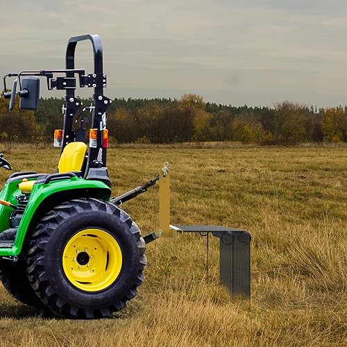 YITAMOTOR 60" Durable Powder Coated Steel Pine Straw Rake Steel Spring Landscape Rake Attaches to Cat-0 Cat-1,3 Point Hitch for Tractor, Yellow