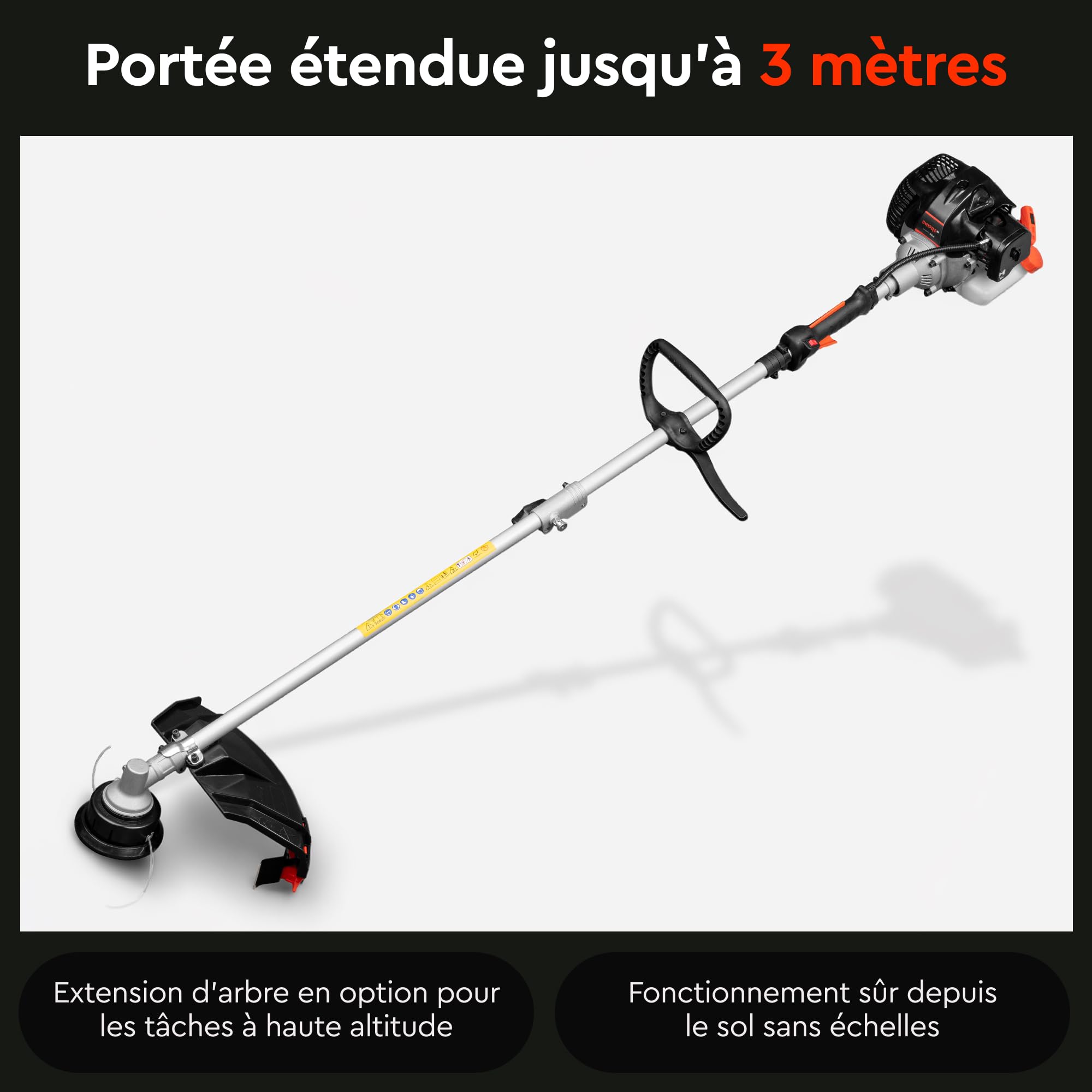 Débroussailleuse Thermique Dnipro-M 33M, 32,6cm³, avec Fil et Lame de 255mm