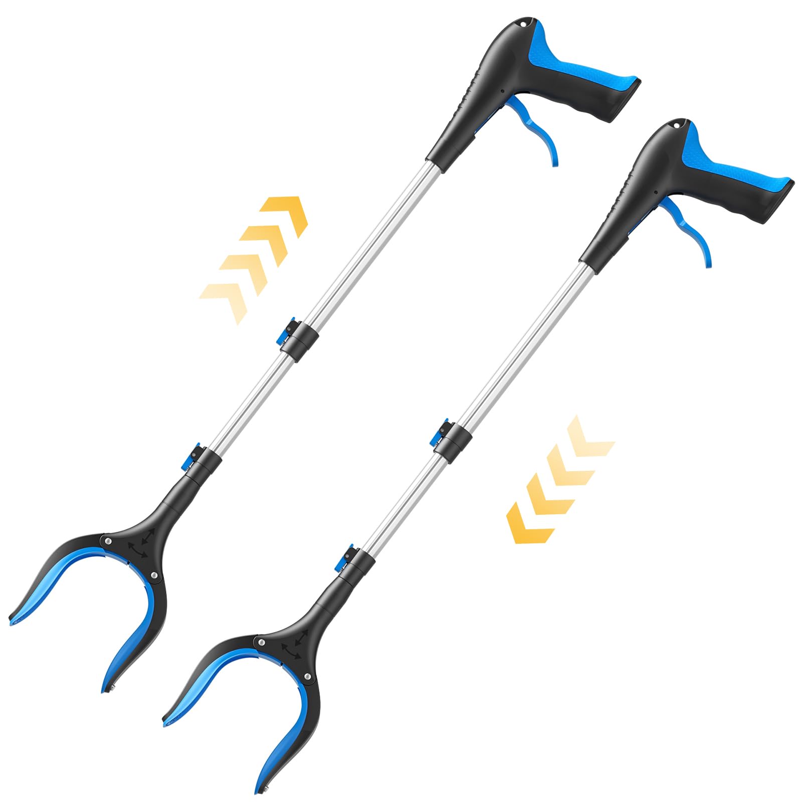 Photo 1 of FGRHY Telescopic Grabber Reacher Tool, 5-Level Adjustable (23'' to 41'') - Extendable Gripper and Reaching Tool - Heavy Duty Pick Up Stick Grabbers for Elderly, Surgery Recovery Must Haves (Blue-2pc)