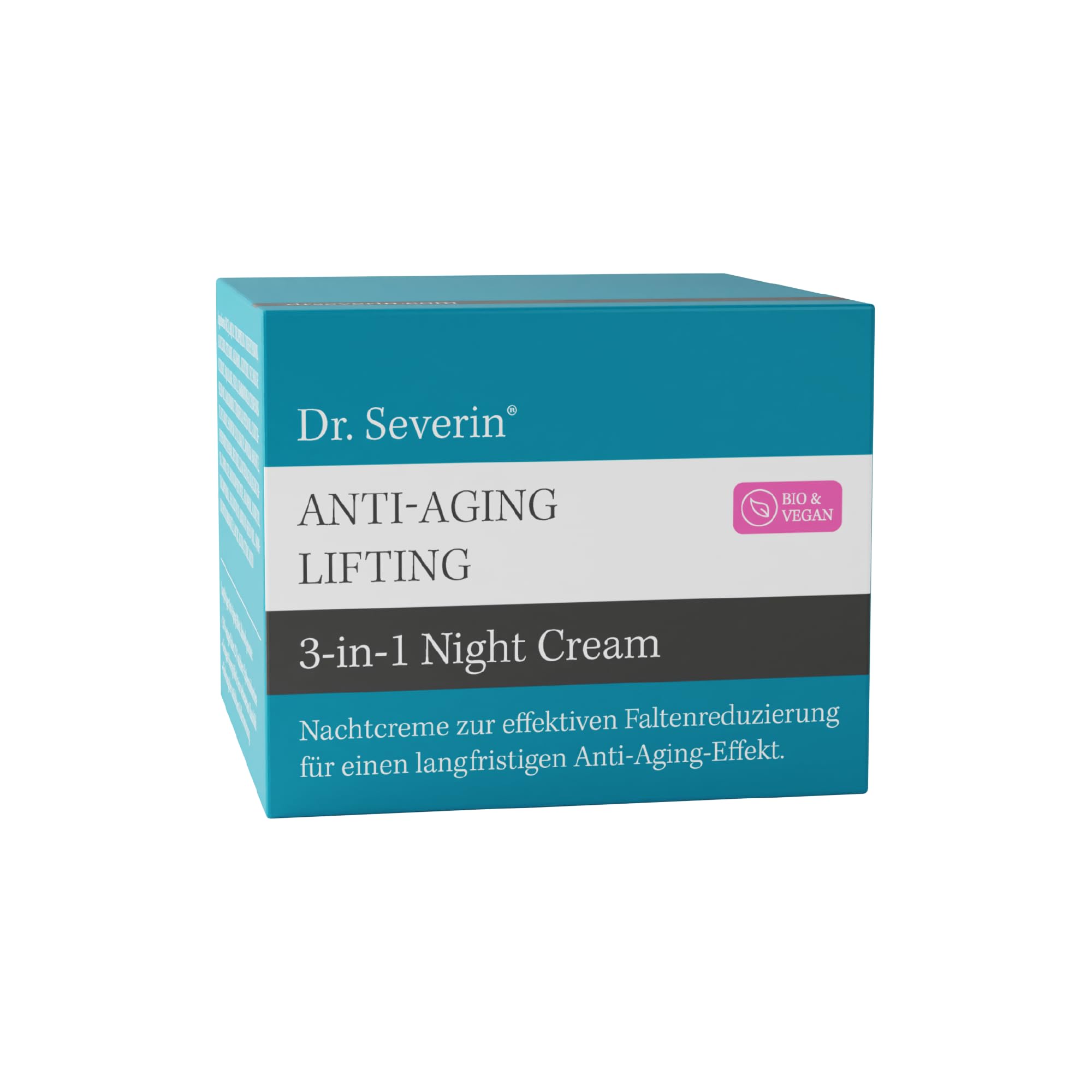 Dr. Severin Anti-Aging Lifting 3-in-1 Night Cream 50 ml I Gesichtscreme mit Hyaluronsäure, Squalane, Vitamin E, Macadamia Öl I Straffende Nachtcreme I Auch für Augenpartie, Hals und Dekolleté