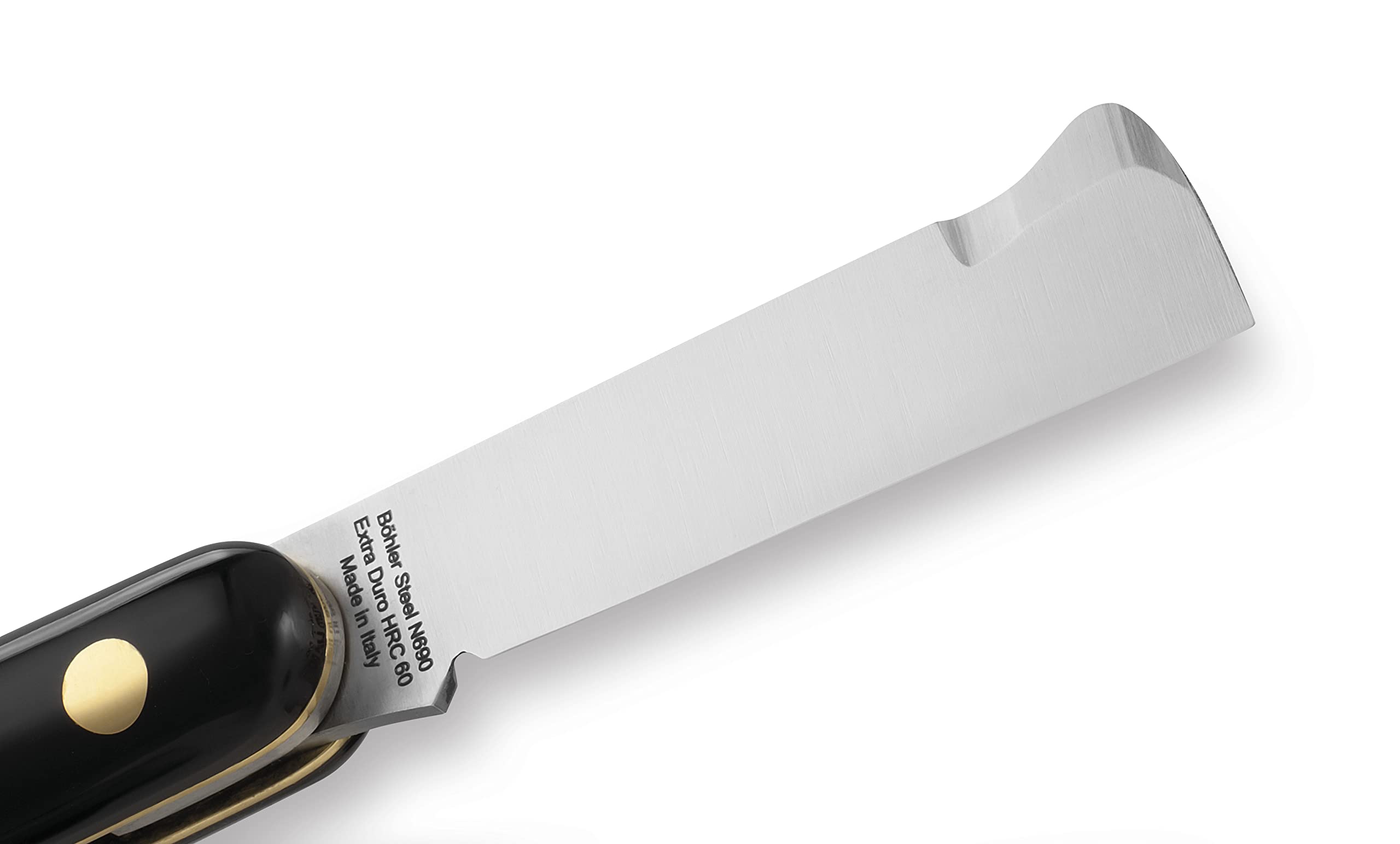 DUE BUOI 202P OT CH Coltello da Innesto Spatola Chiudibile Professionale Alberi da Frutto e Giardinaggio Acciaio Inossidabile Böhler N690 Manico in Plastica