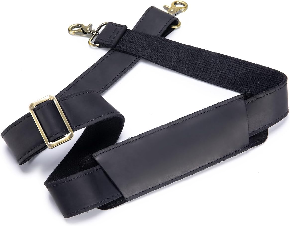 Genuine Leather Adjustable Replacement Shoulder Strap for Laptops, Messenger Bags, Purses, Handbags, Duffel