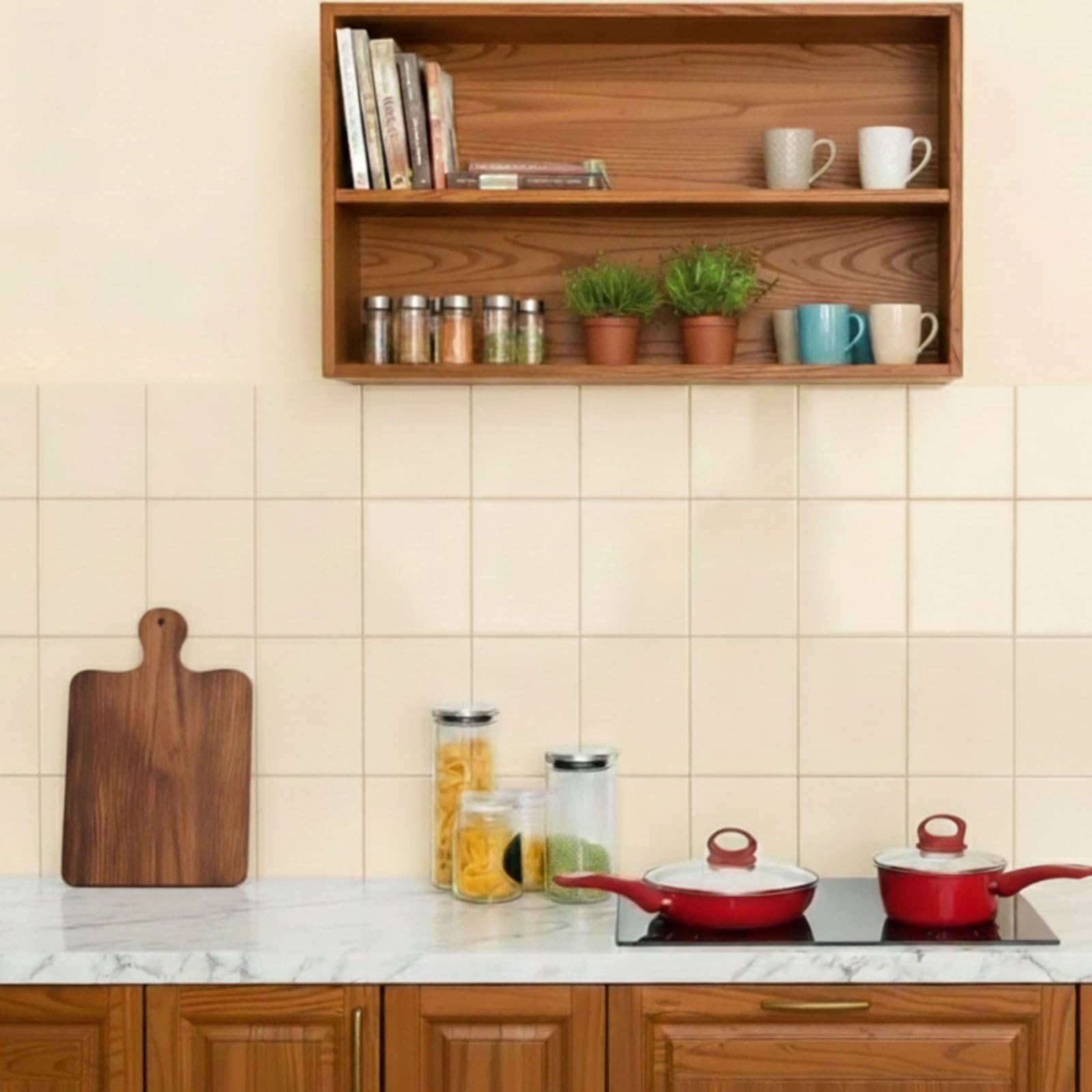 make in modern Acacia Wood Chopping/Cutting Board with Handle Chopping Board/Cutting/Serving Board, Platter for Kitchen Vegetables, Fruits & Cheese Board 36cmx24cmx1.5cm, Brown