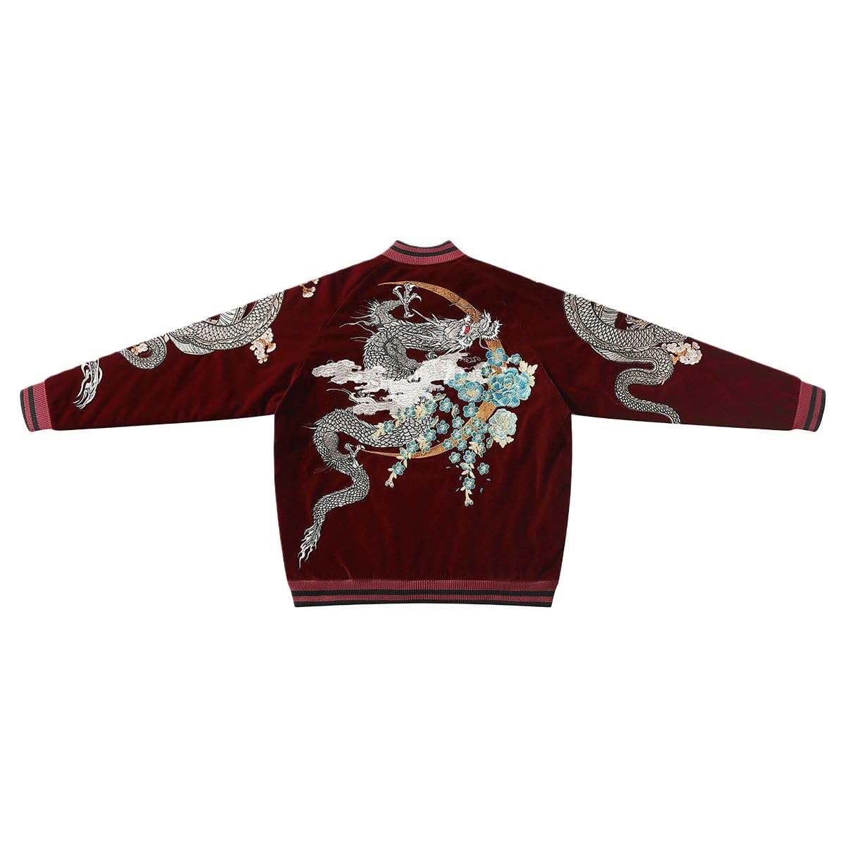 Męska kurtka baseballowa w chińskim stylu streetwear, mandarynka, haftowana luźna kurtka baseballowa