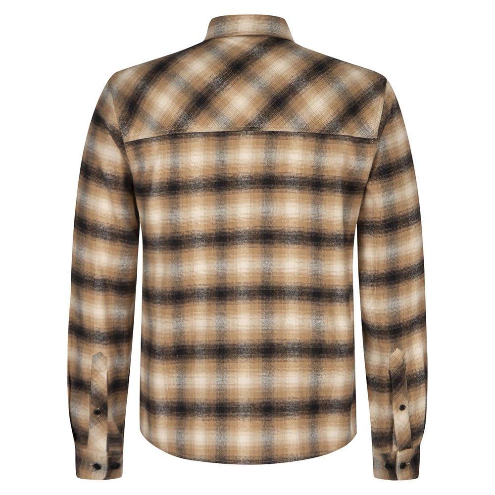 Montura - Camisa de Hombre a Cuadros Manga Larga de Algodón Duke - Camel