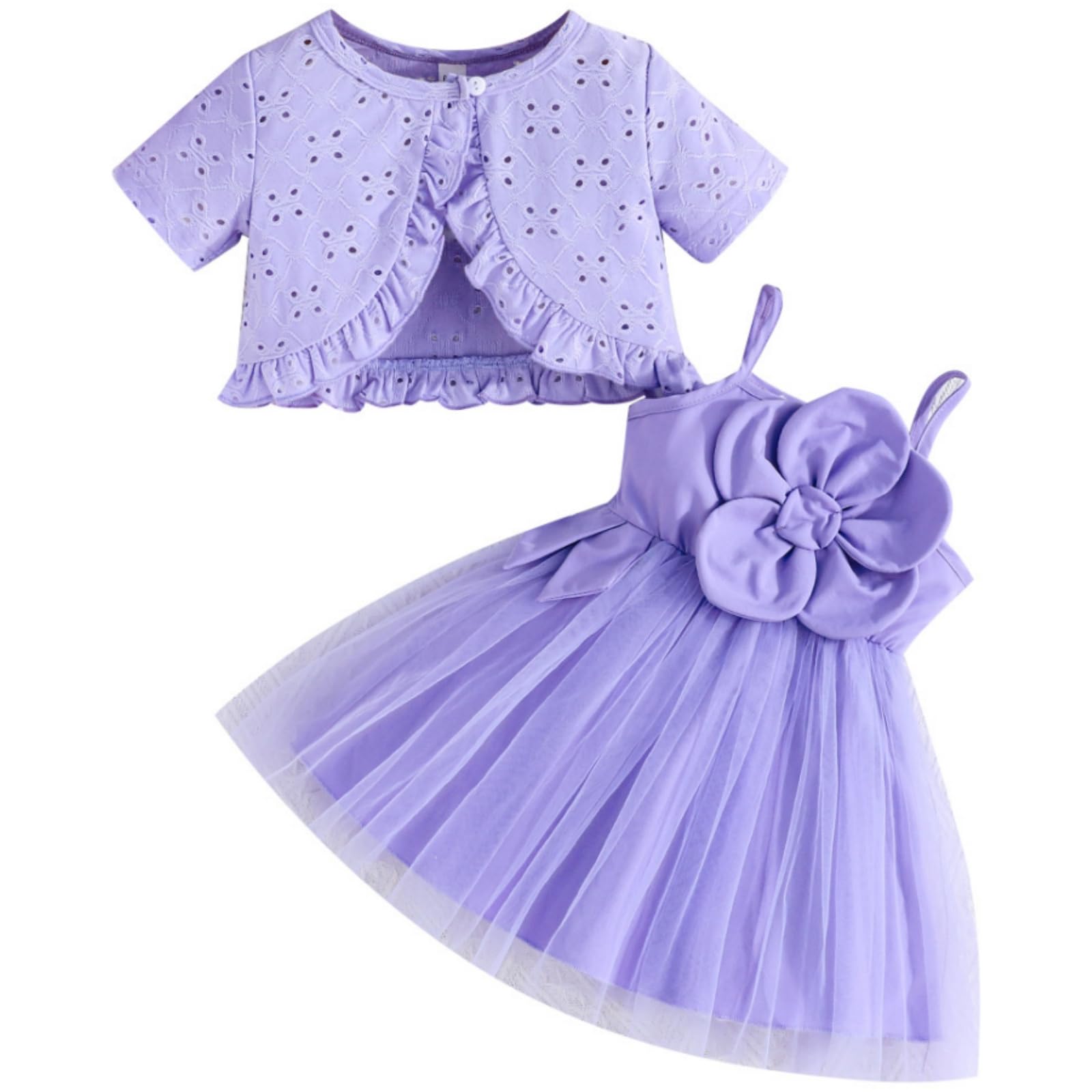 Robe tutu 2 pièces pour bébé fille, cardigan en tulle, robe d'été pour filles, robe de princesse pour baptême, fête, ensemble d'été pour bébé
