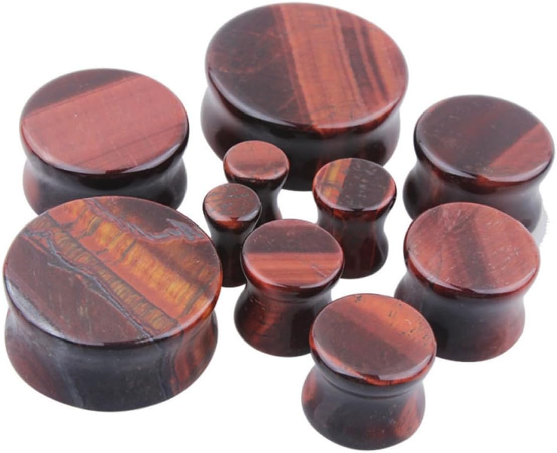 Abaodam Stone Ear Tunnel Plugs Coffee Fashionable Female Jewelry