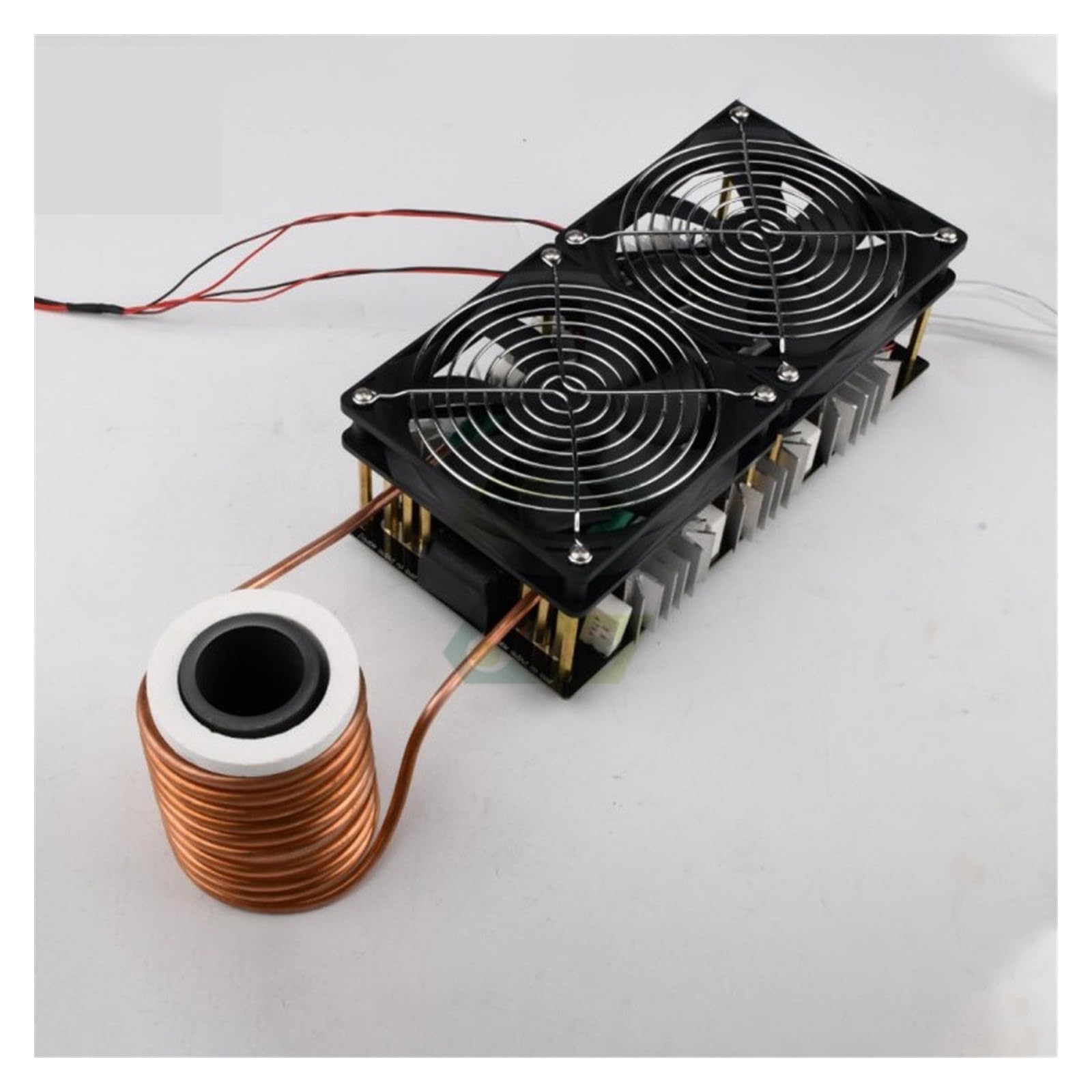 Nagrzewnica indukcyjna 2500W DC12-48V ZVS nagrzewnica indukcyjna płytka PCB nagrzewnica indukcyjna z cewką podwójny zestaw zasilający wentylatora