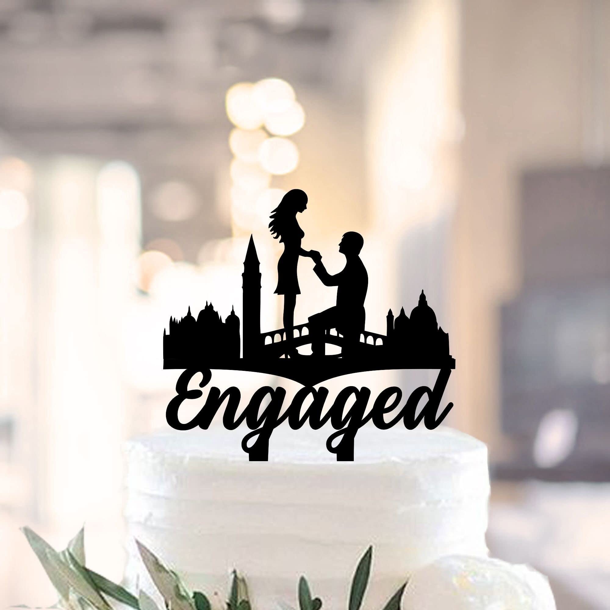 Engaged Cake Topper,Engaged Cake Topper,Funny Wedding Cake Topper,Proposal Cake Topper,Tourism Cake Topper,Venice Cake Topper,Venice 1382