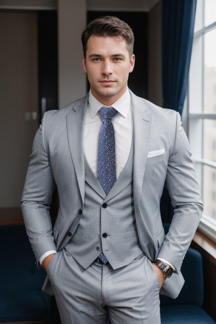 AUSKY Men's Neckties 6-Pack - Classic Striped & Solid Ties for Business,Wedding, Party or Gift - Image 7