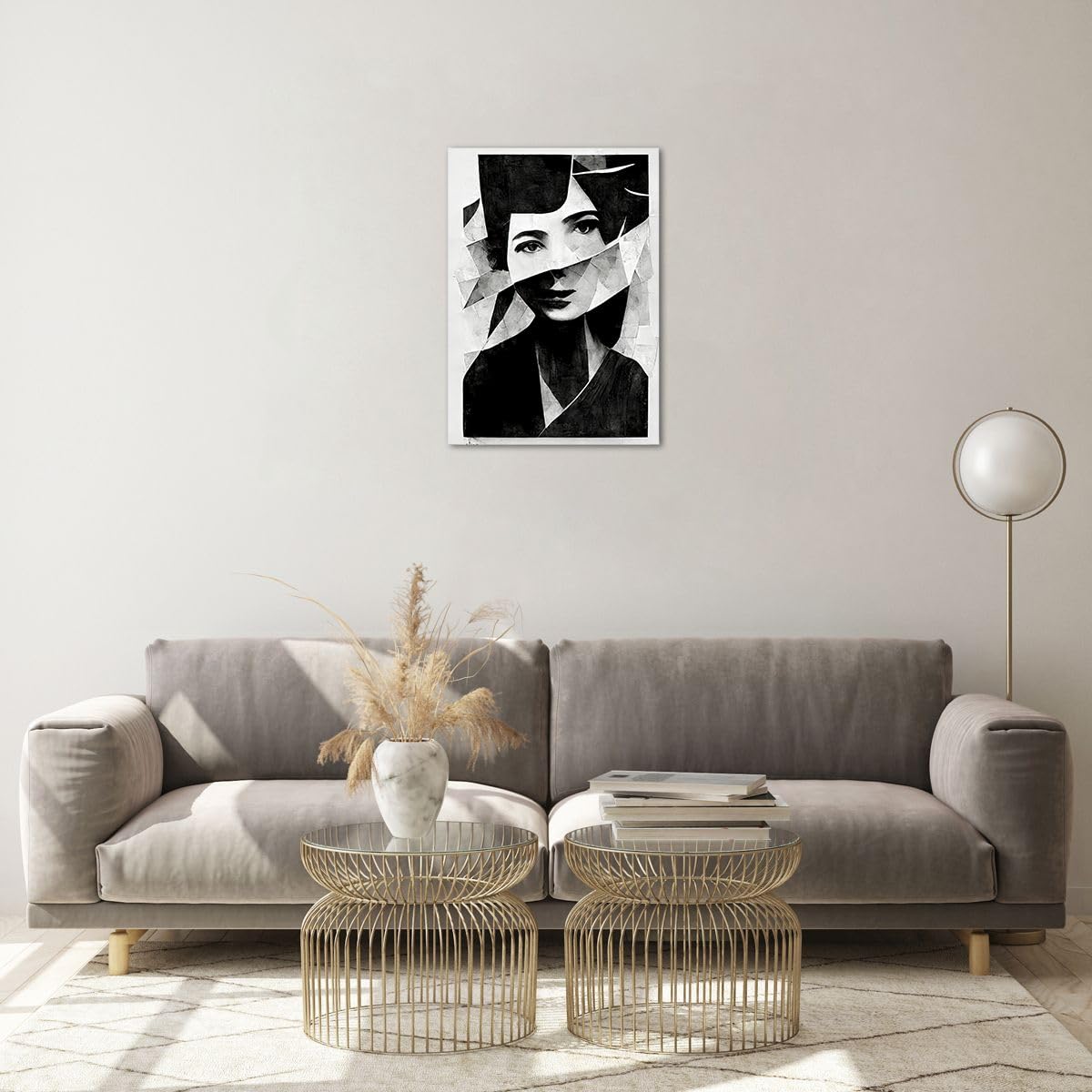 Quadro Su Vetro Verticale 50x70 Cm - Donna Afroamericana Ritratto - Stampa Moderna Per Parete, Decorazione Soggiorno, Camera Da Letto, Cucina