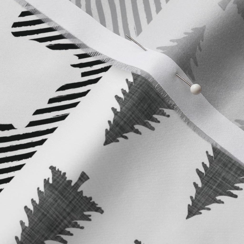 Spoonflower Fabric - Baby Baby Blanket Black and White Monochrome Woodland Moose Trees Printed on Organic Cotton Sateen Fabric by The Yard - Sewing Quilting Apparel Home Decor