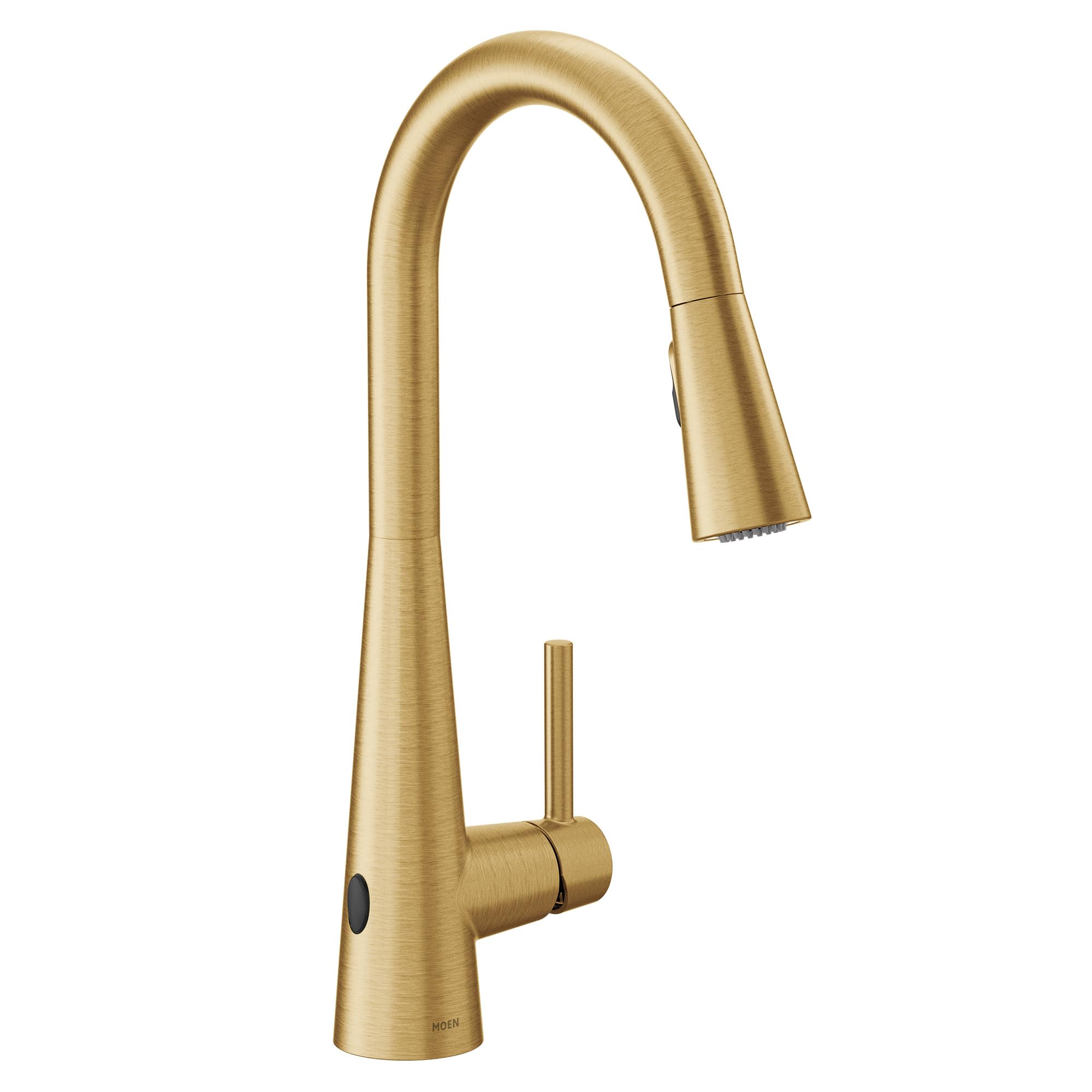 Moen Sleek MotionSense wave touchless kitchen faucet in brushed gold finish
