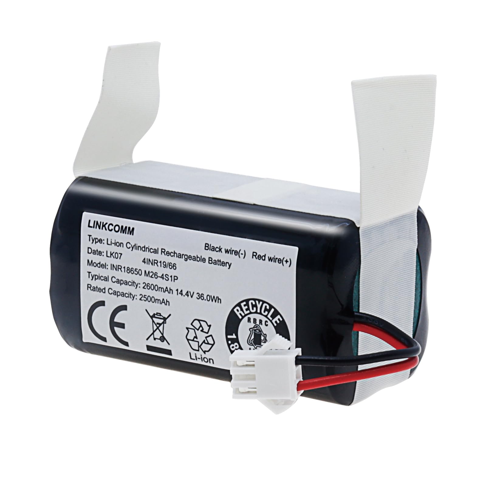 LINKCOMM Battery Replacement for Tikom L9000, L8000, G8000 Robot Vacuum, Lithium Ion 14.4V 2600mAh