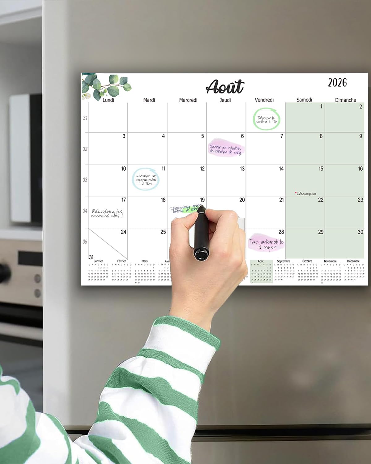 calendrier magnétique frigo 2026-2027