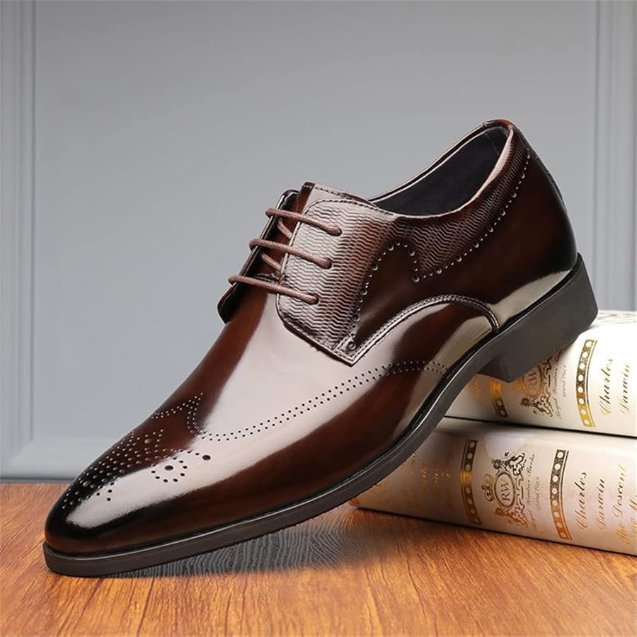 Scarpe Oxford Uomo Business Brogue - PU Morbido, Suola EVA, Comfort E Stile