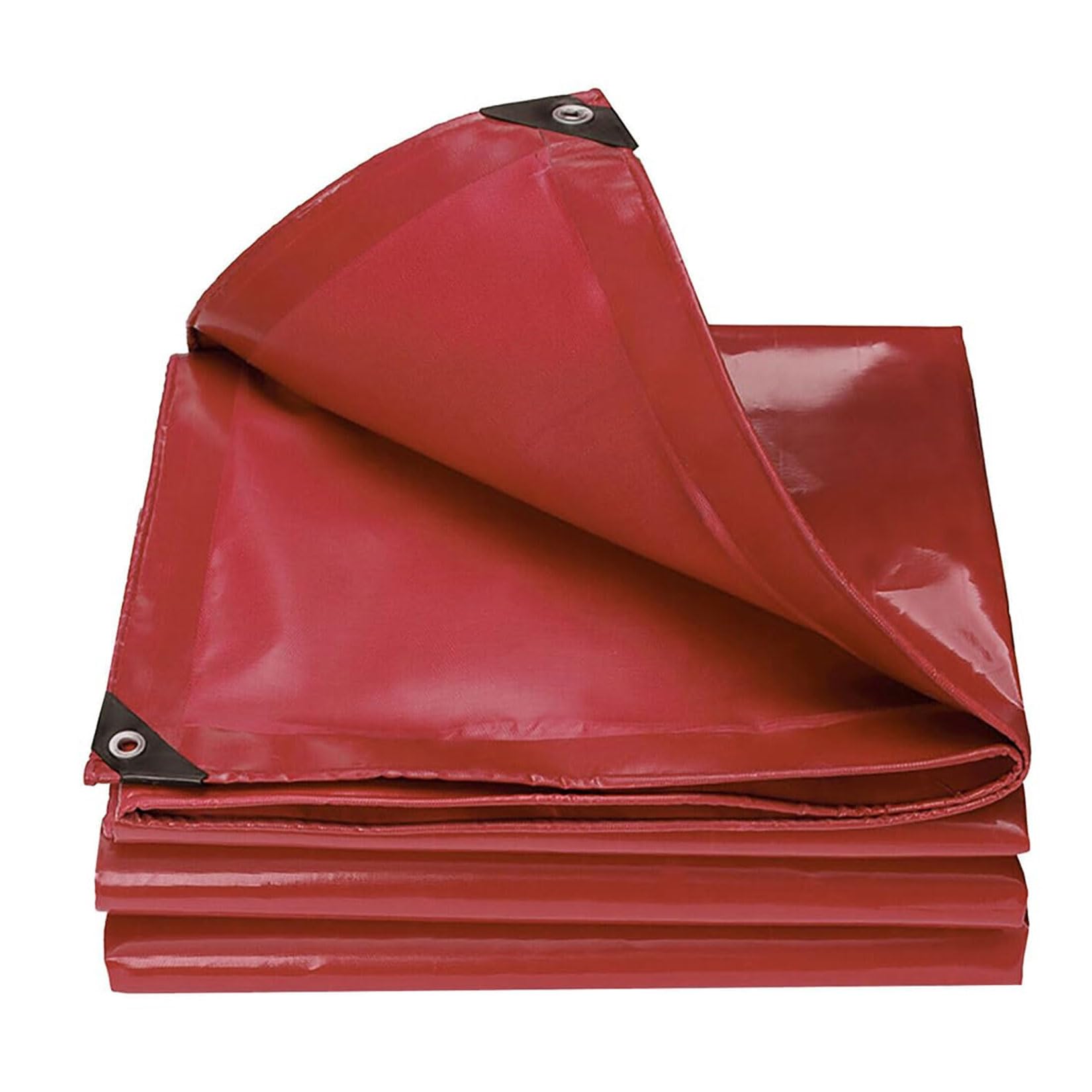 yurstcggh PVC Extra Heavy Duty Red Tarpaulin,Tarpaulin Outdoor Cover,Waterproof Tarps Multi-Purpose Cover,for shed roof Groundsheet Chicken Coop pool pond Caravan Lorry Boat large Tarp 5×5m Red
