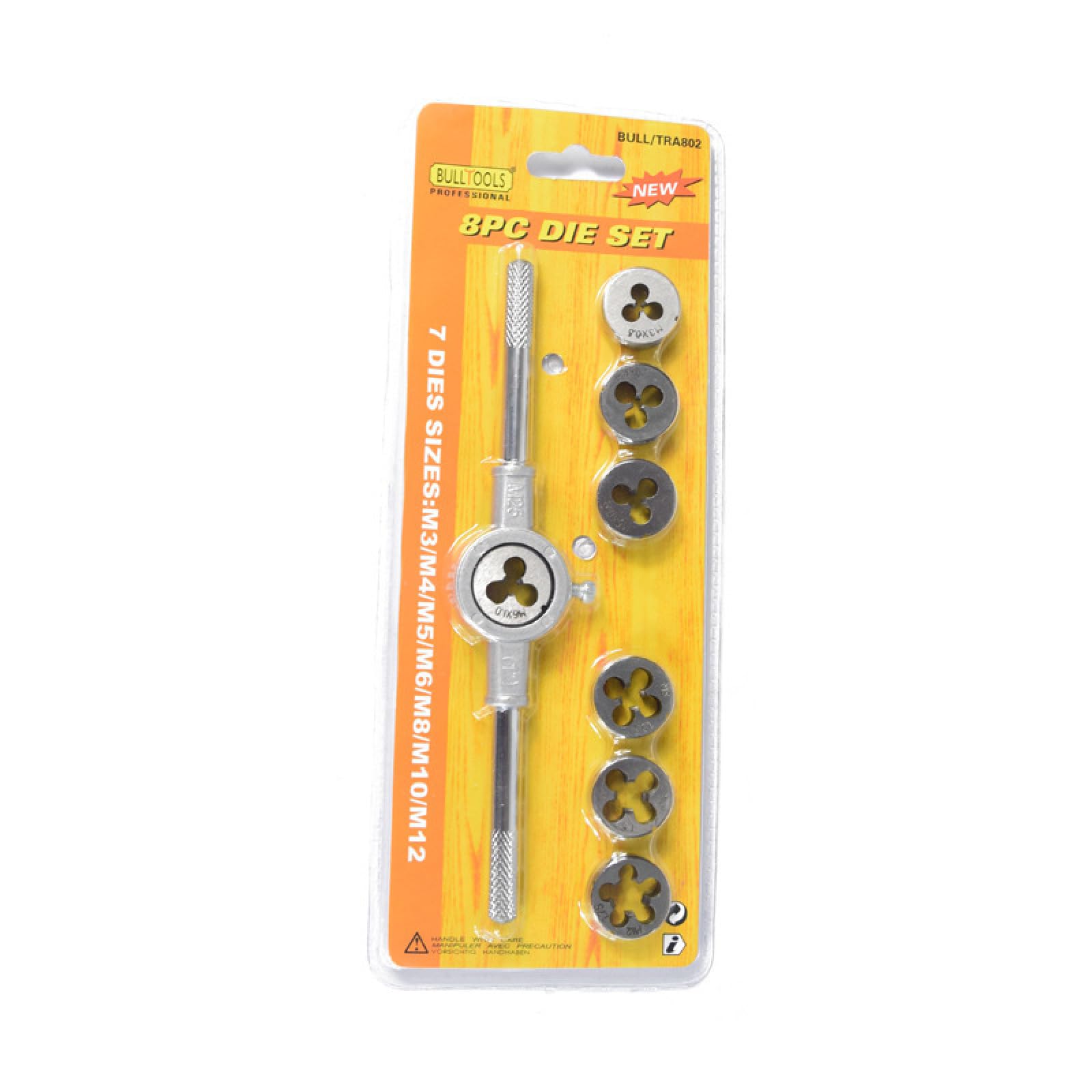 Juego de machos de roscar manuales de 8 Piezas con Llave de Ataque de Alambre y Matriz de torsión métrica