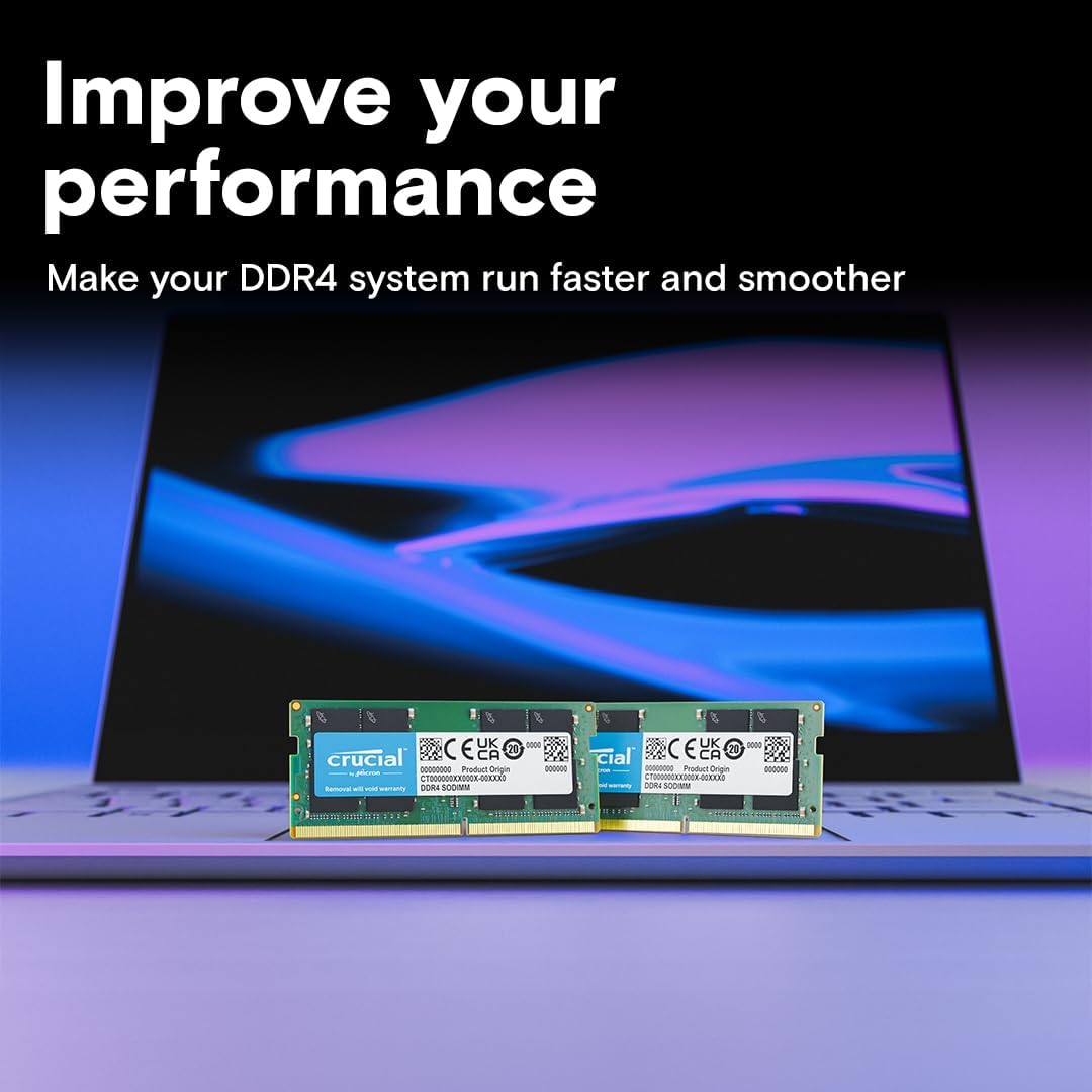 Crucial 4GB DDR4 2666MT/s(PC4-21300) CL19 SODIMM 260pin CT4G4SFS8266 Laptop Memory Upgrade