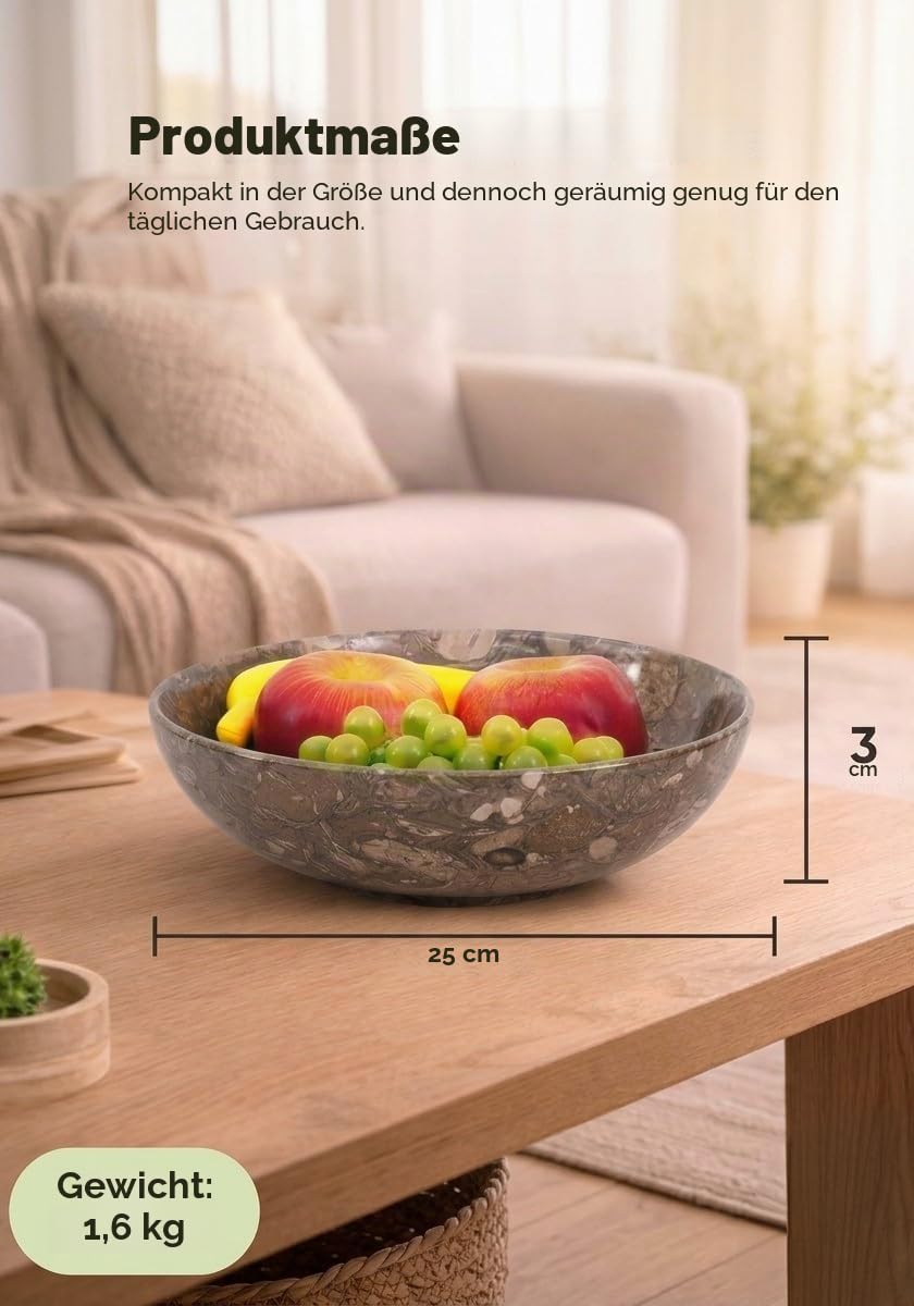 Radicaln Radikal Marmor-Obstschale, 25,4 cm,ozeanische,handgefertigt, dekorative Schüssel für Küchentheke, Couchtisch, Tafelaufsatz, Bananenhalter, Heimdekor-Akzent