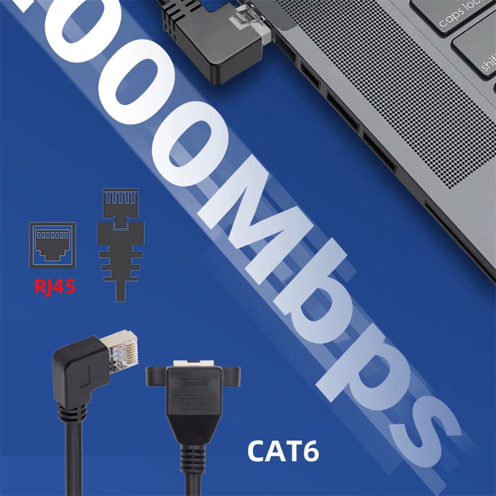 Cavo Prolunga Ethernet NFHK Cat6 - Angolo 90 Gradi, Maschio A Femmina, 30 Cm, 1000Mbps - Foto 6