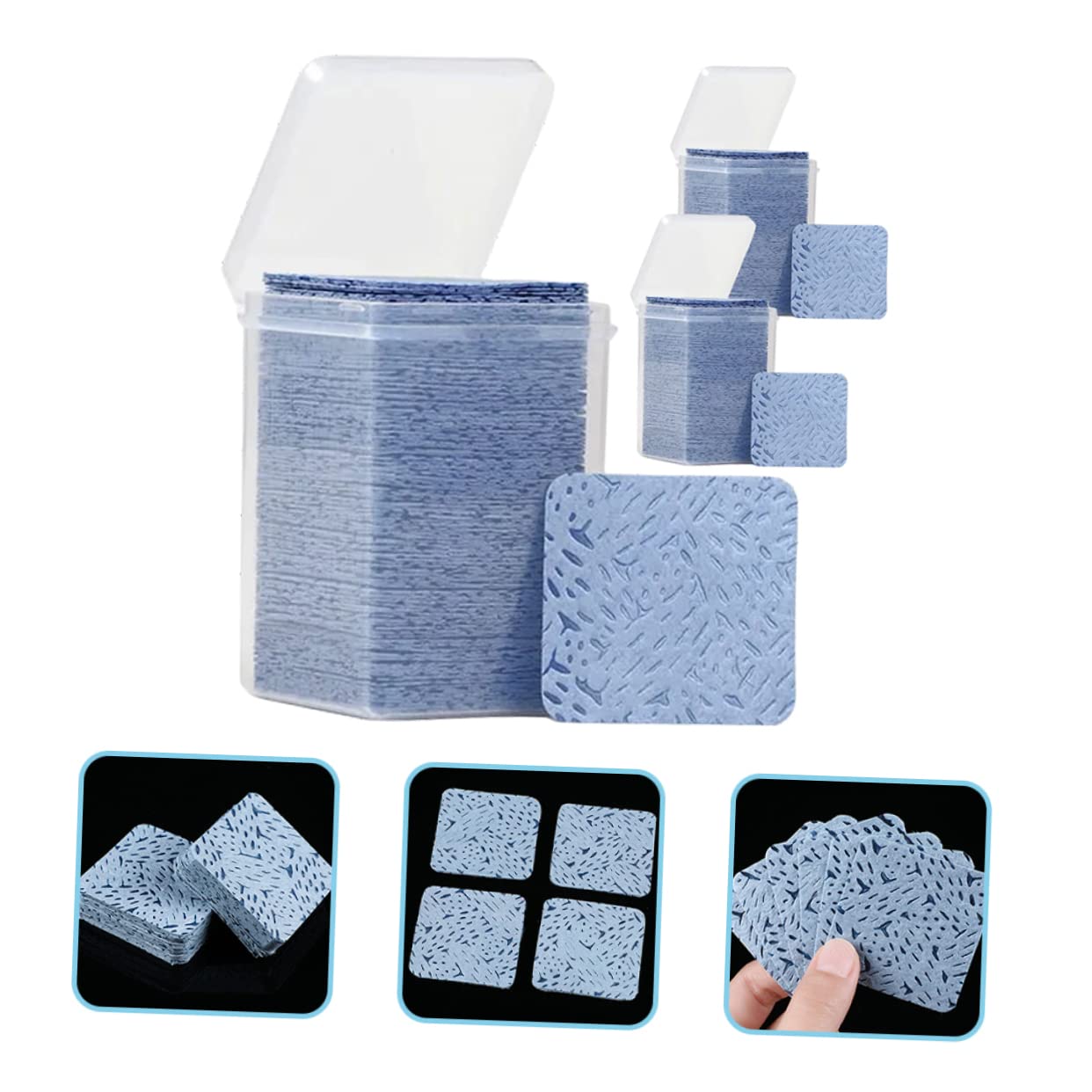 FOMIYES 3sets Eyelash Extension Cotton Cleaning Pads Residue Ideal for Cosmetology School Travel Size 3box*3