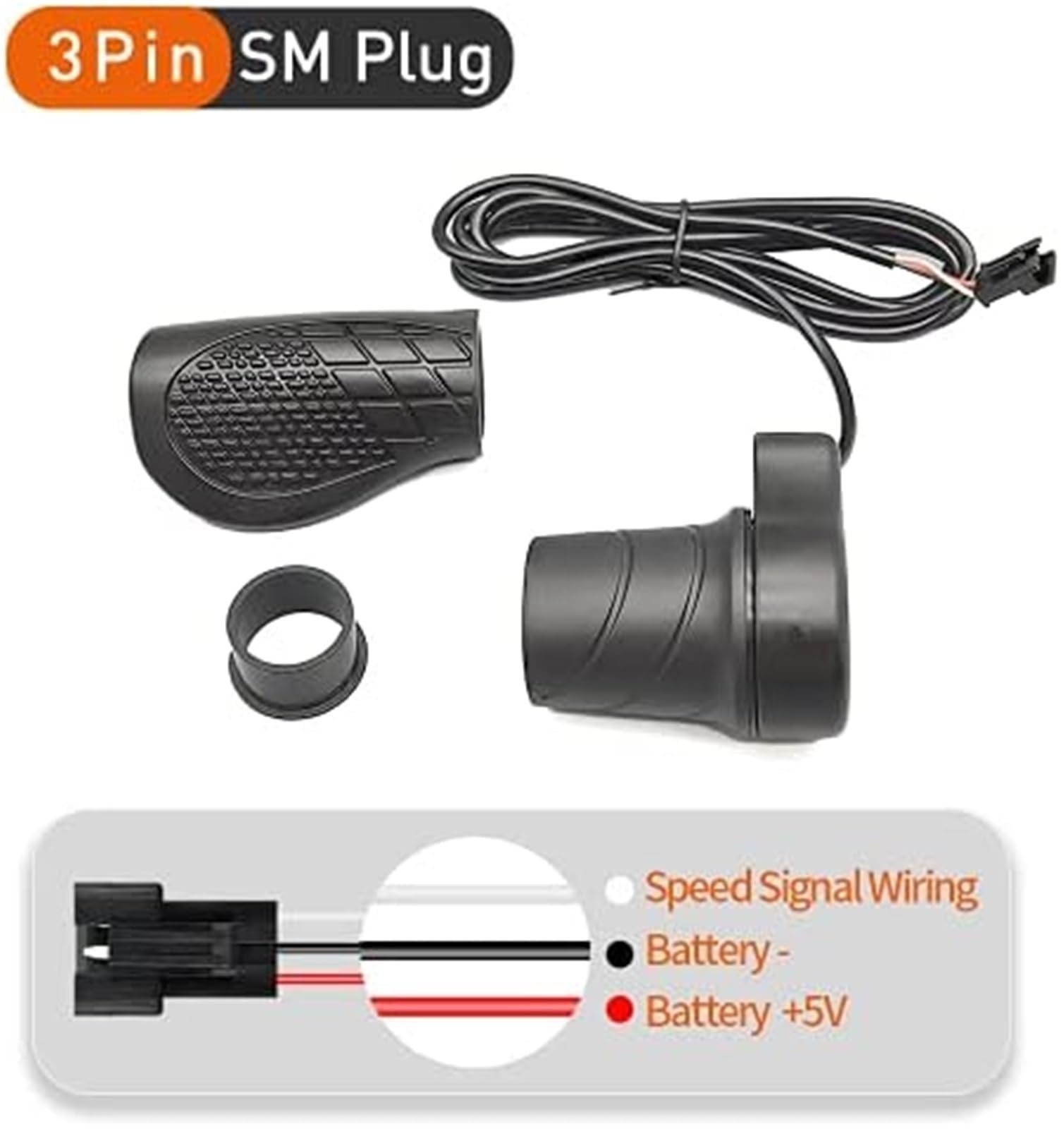Maniglia sinistra for bicicletta elettrica 76X acceleratore a mezza torsione 24 V 36 V 48 V 60 V 72 V SM Connectfor for bici elettriche, for monopattino elettrico pieghevole Acceleratore a pol