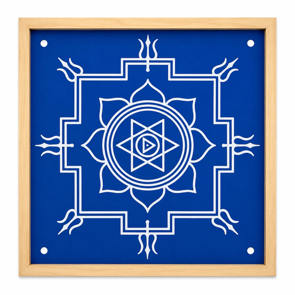 Rangly Durga Namaskar Mandala Yantra, Wooden Stencil 13x13in for Pooja Room | Rangoli Design, kolam art, sacred geometry, spiritual decor, prayer room-image-46
