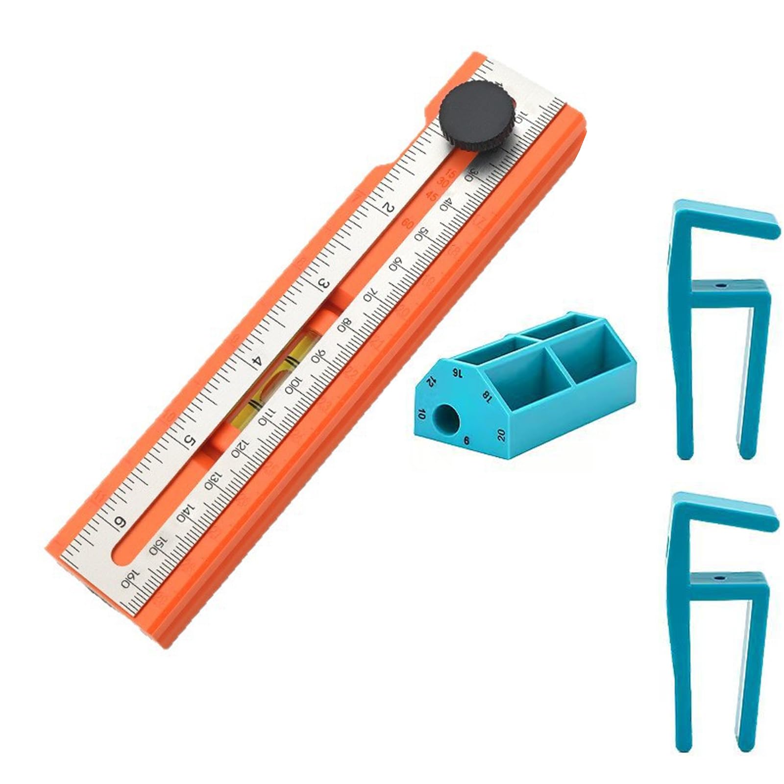 YHAILI Rotatable Marking Ruler Woodworker Horizontal Base with Blisters Multifunctional Positioning Ruler Measuring Tool