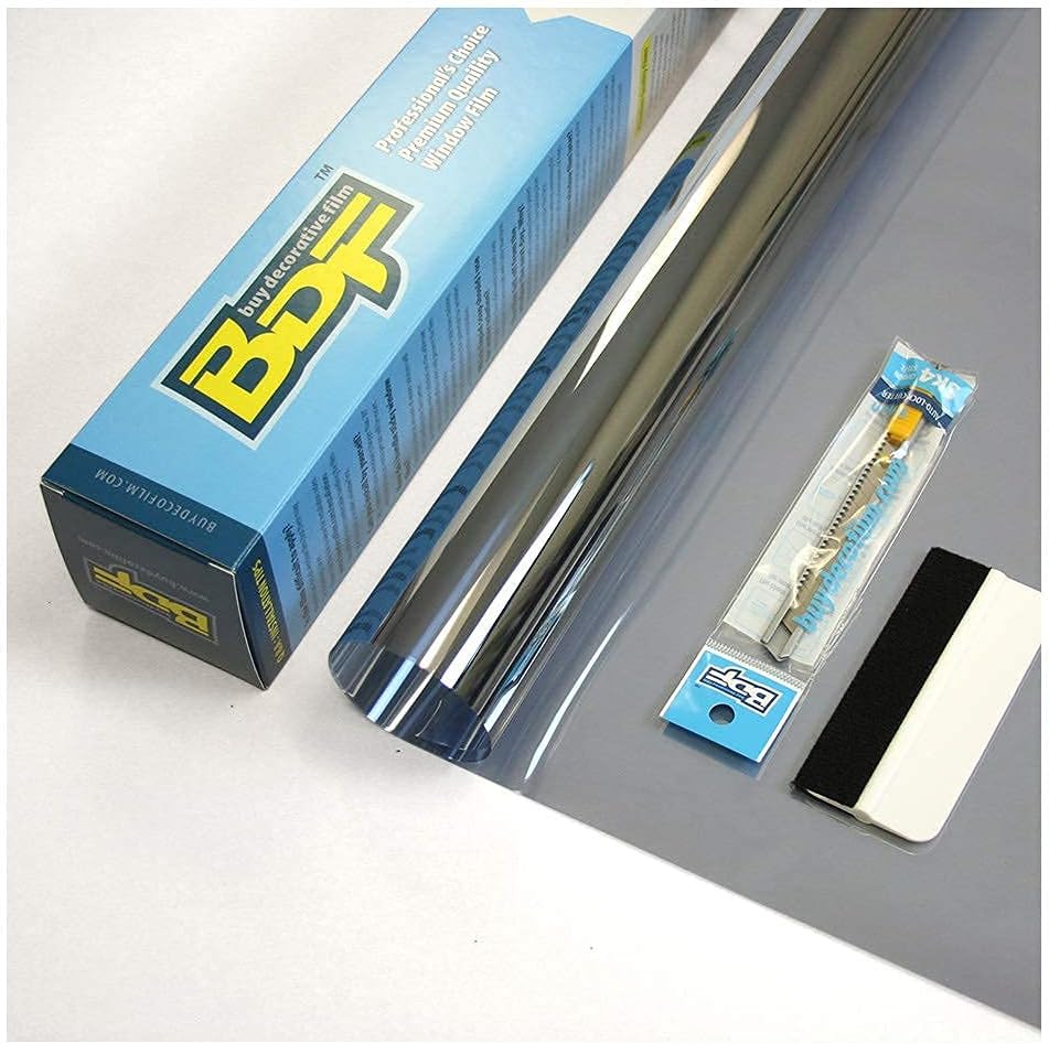 BDF EXS35 Exterior Window Film Glare and Sun Control Reflective Silver 35 (Medium) - 24in X 14ft