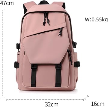 School Bag Backpack Womens Lightweight Casual Daypack College Laptop Backpack For Men Women Water Resistant-Black