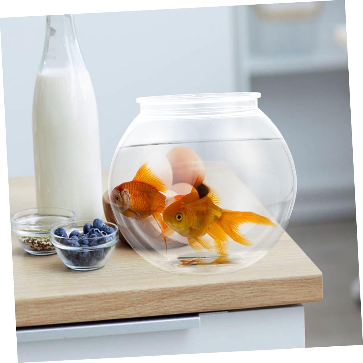 Clear Fish Bowl Small Aquarium for Goldfish Shrimp Turtles Modern Desktop Vase for Home Office Decor Multi Functional Easy to Clean Great Idea