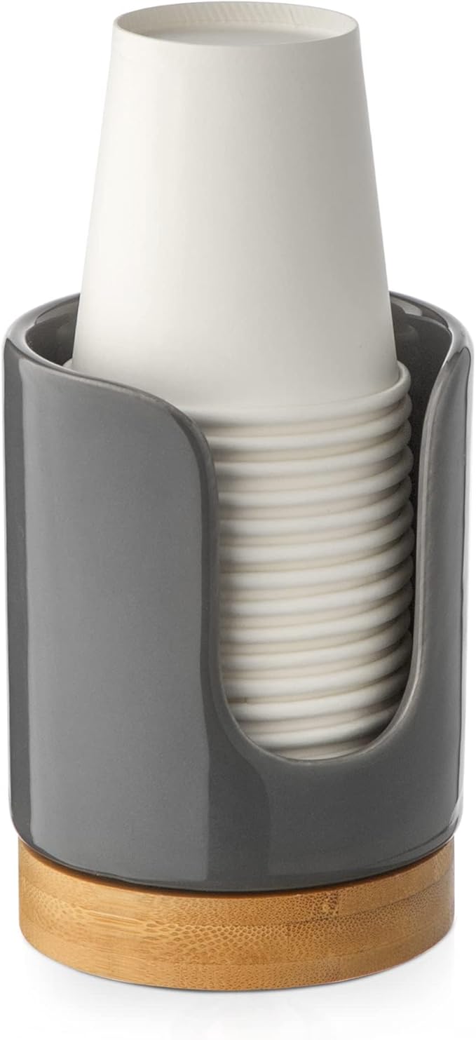 Viosuniu Classic 3, 5 oz Ceramic Bathroom Cup Dispenser, Kids Safe Essential