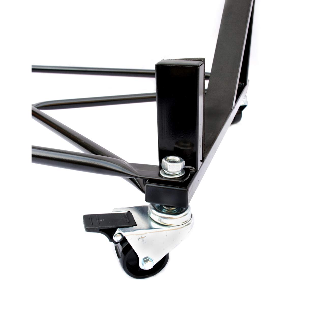 UK Custom Covers HTS050BAD6 Hardtop-Ständer, pulverbeschichtet, mit feststellbaren Rädern und Sicherungsriemen, Schwarz