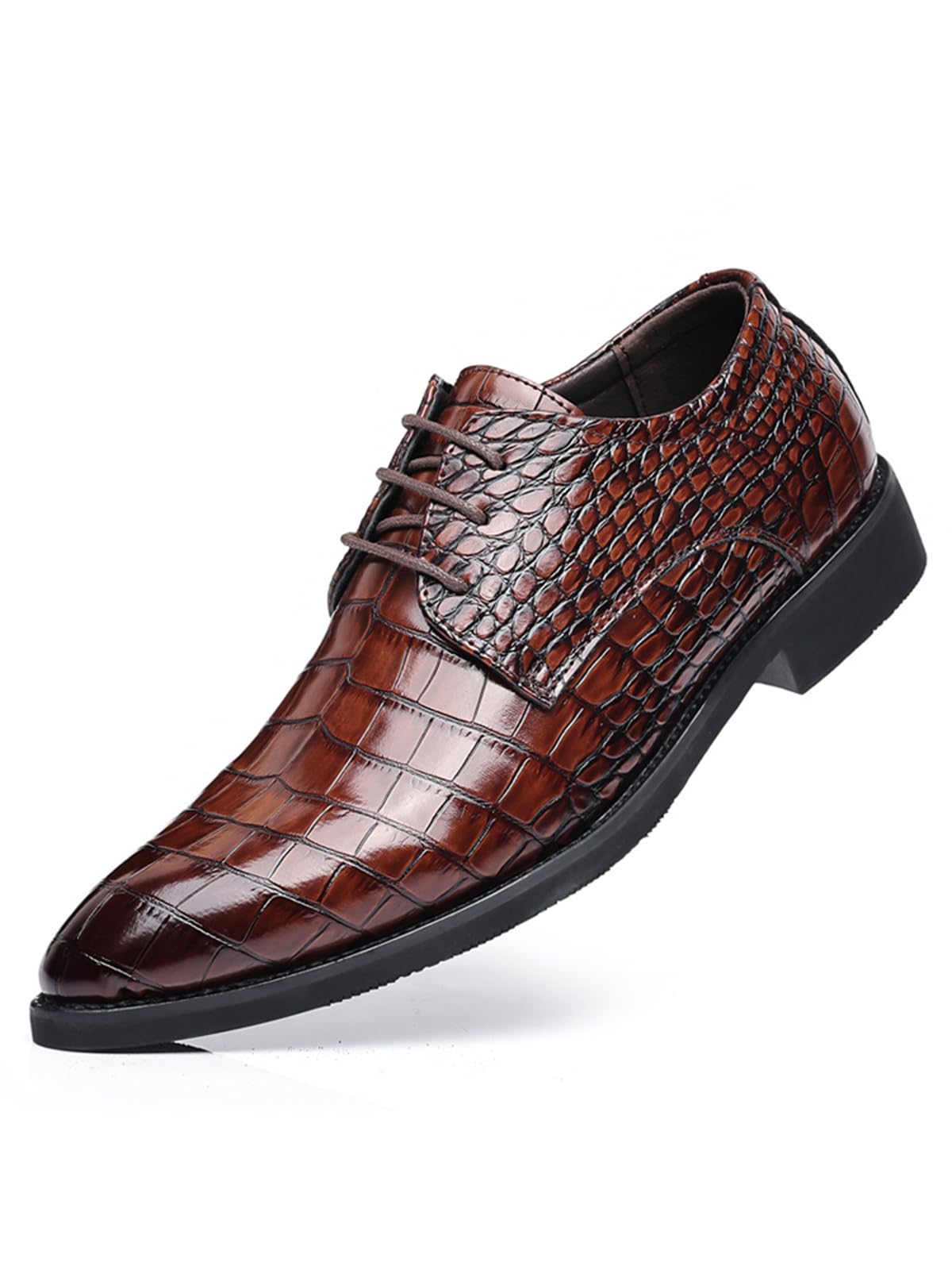Mens Retro Crocodile Print Dress Shoes Modern Formal Business Oxford Casual Leather Shoes