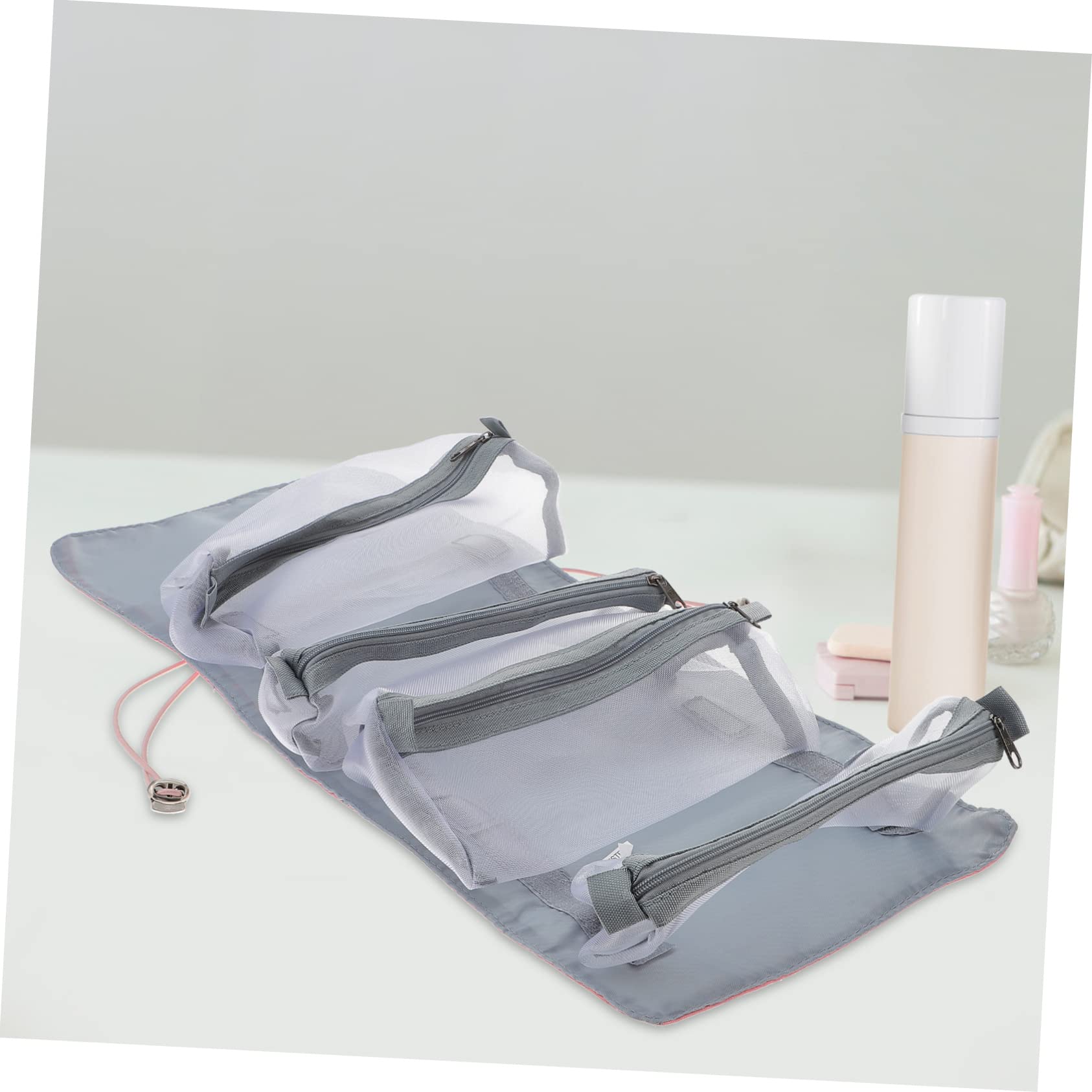 Amosfun 3stücke Reise Kosmetiktasche Mit Abnehmbarem Design Großer Faltbarer Toilettenbeutel Für Make-up Und Pflegeartikel Für Unterwegs Und Aufhängen Langlebigem Pu
