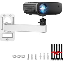 DAWASAPAT Mini Projector Wall Mount - Adjustable Tilt & Swivel Hanging Projector Holder Wall Mount Hanger Rack Stand with 1/4" Screws for Mini Projectors with Cable Ties
