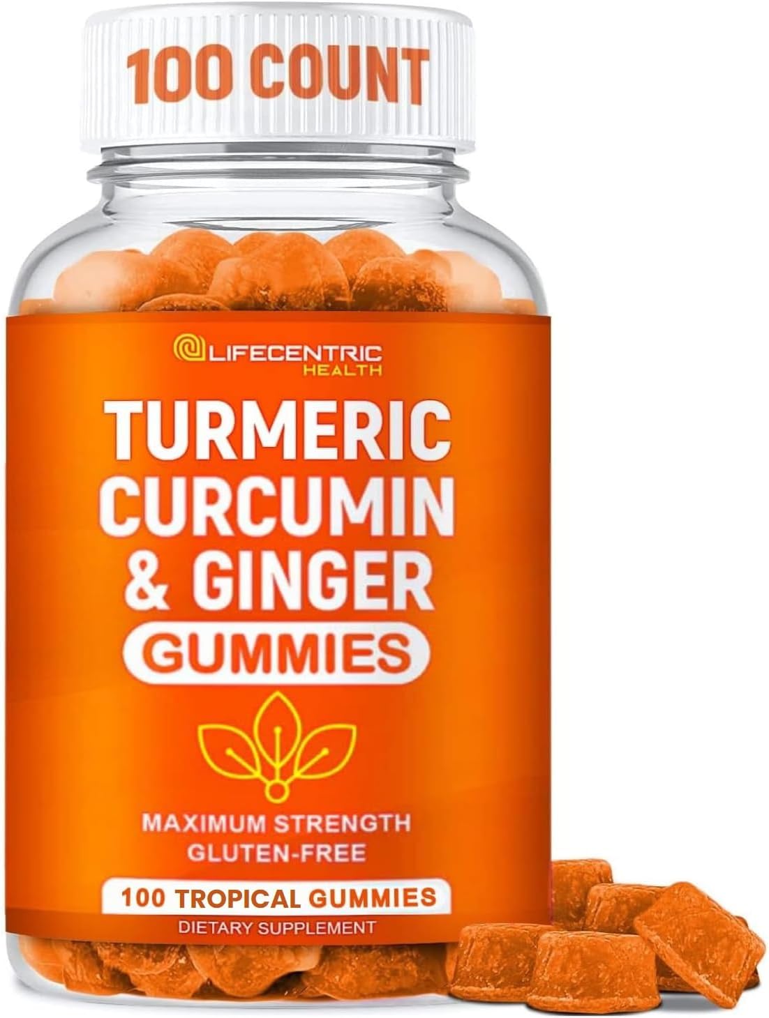 Turmeric Gummies for Adults & Kids Max Strength Anti Inflammatory Turmeric and Ginger Gummies Supplement Vegan Organic Natural Turmeric Curcumin Gummies for Joint Pain Inflammation & Health