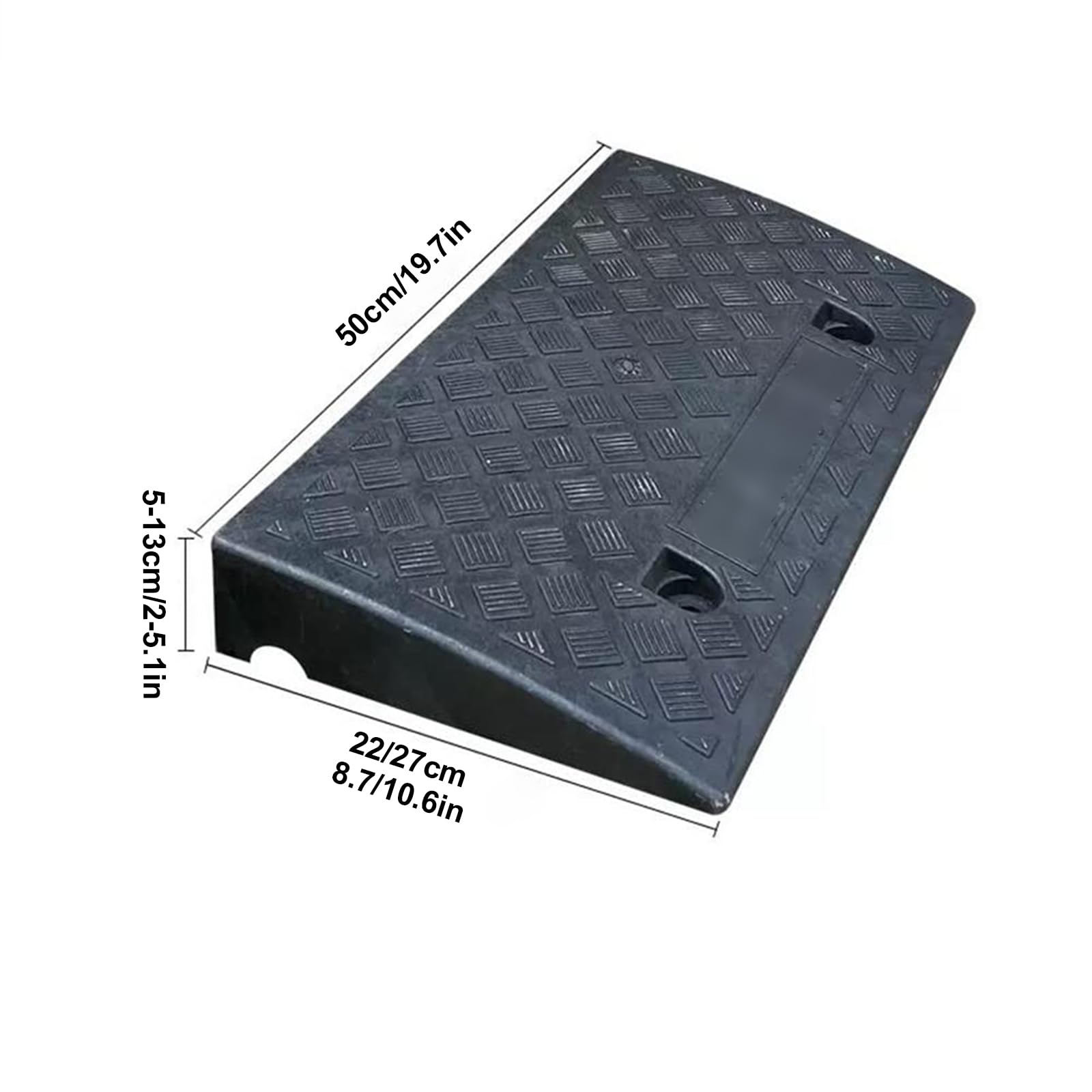 Genérico 2 rampas Antideslizantes de Alta Resistencia para sillas de Ruedas y Scooters de Movilidad - Rampas de umbral para carritos, Robots y Uso en el baño, 50x27x8cm