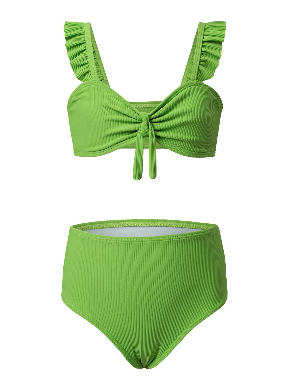 blibean Conjunto de bikini de dos piezas para niñas preadolescentes con almohadilla en el pecho, talla 6-15 años
